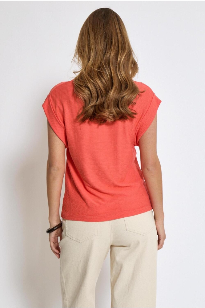 AVERLY WIDE CUFF T SHIRT PC7860 4174 HOT CORAL